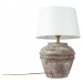 Venkovská stolní lampa hnědá s bílým odstínem - Arta XS vintage