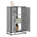 vidaXL Skříň highboard šedá sonoma 68x35x106,5 cm kompozit a kov