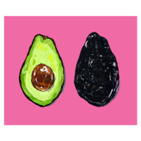 Ilustrace Avocado On Pink, Alice Straker, 40x35 cm