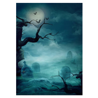 Ilustrace Halloween Design - Spooky Graveyard, mythja, 30 × 40 cm