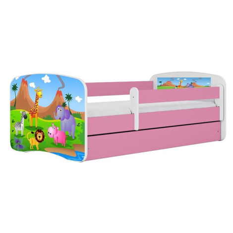 Dětská postel Babydreams+M růžová 80x160 Safari BAUMAX