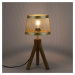 LEUCHTEN DIREKT is JUST LIGHT Stolní lampa, matná mosaz, 1xE27, šňůrový vypínač, dřevo