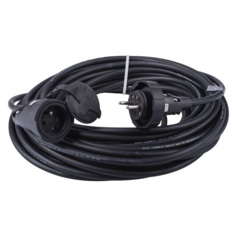 Venkovní prodlužovací kabel 20 m / 1 zásuvka / černý / guma / 230 V / 2,5 mm2 EMOS