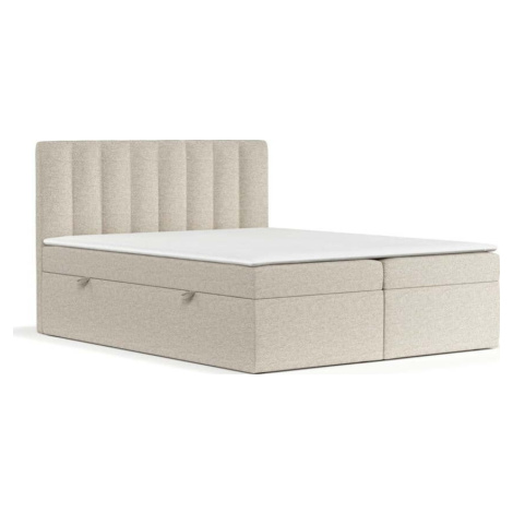 Béžová boxspring postel s úložným prostorem 160x200 cm Novento – Maison de Rêve