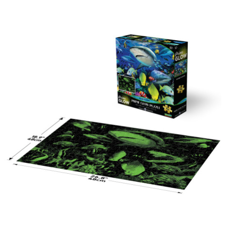 PRIME 3D Svítící PUZZLE - Neonové puzzle Žralok 500 dílků - 46PR-12500