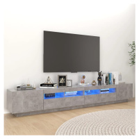 vidaXL TV skříňka s LED osvětlením betonově šedá 260 x 35 x 40 cm