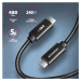AXAGON kabel USB-C - USB-C, 240W 5A, ALU, opletený, 1,5m, černá - BUCM2-CM15AB