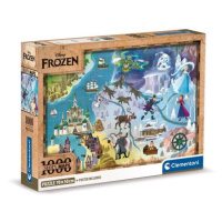 Clementoni Puzzle 1000 dílků Kompaktní Disney Maps Frozen. Frozen 39784