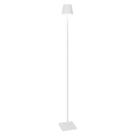 Venkovní stojací lampa bílá včetně LED s dobíjecím dotykovým stmívačem - Jackson QAZQA