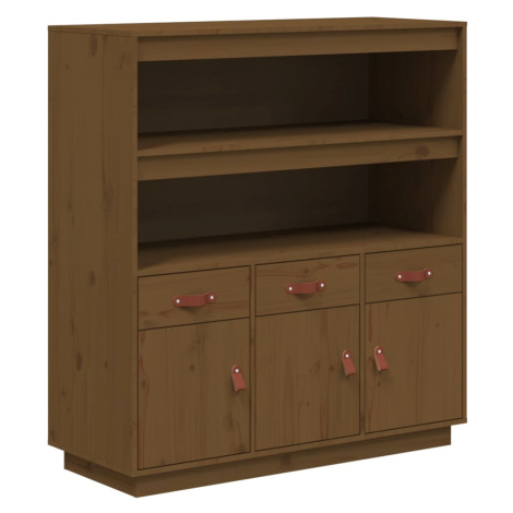 vidaXL Skříň highboard medově hnědá 100x40x108,5 cm masivní borovice
