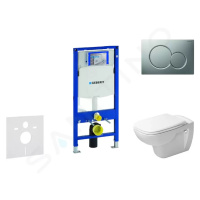 GEBERIT Duofix Modul pro závěsné WC s tlačítkem Sigma01, matný chrom + Duravit D-Code WC a sedát