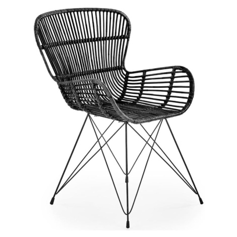 Židle K335 ratan/kov černá BAUMAX