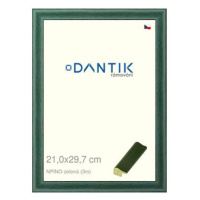 DANTIK rámeček 21 × 29,7, NPINO zelený sklo čiré