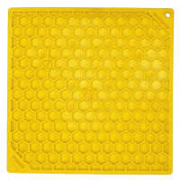 SodaPup Lízací podložka Honey, žlutá – 20x20cm