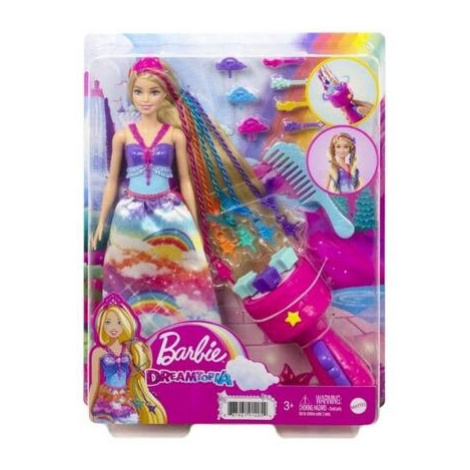 Barbie PRINCEZNA S BAREVNÝMI VLASY HERNÍ SET