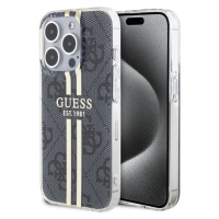 Guess IML 4G Gold Stripe kryt iPhone 15 Pro černý