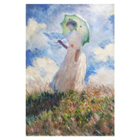 Obrazová reprodukce Woman with Parasol turned to the Left (1886), Claude Monet, 26.7 × 40 cm