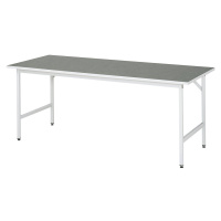 RAU Pracovní stůl, výškově přestavitelný, 800 - 850 mm, deska z linolea, š x h 2000 x 800 mm, sv