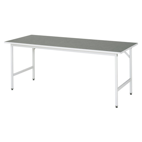 RAU Pracovní stůl, výškově přestavitelný, 800 - 850 mm, deska z linolea, š x h 2000 x 800 mm, sv