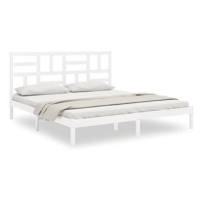 Rám postele bílý masivní dřevo 200 × 200 cm, 3105971