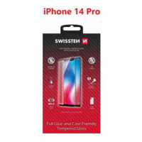 Tvrzené sklo Swissten Full Glue, Color Frame, Case Friendly pro Apple iPhone 14 Pro, černá