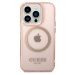 Guess Translucent MagSafe kryt iPhone 14 Pro růžový