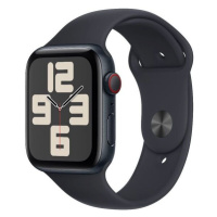 Apple Watch SE (2023) Cellular 44mm sportovní silikonový řemínek temně inkoustový M/L Temně inko