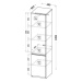 Jednodveřová šatní skříň liana - bílá/dub wotan