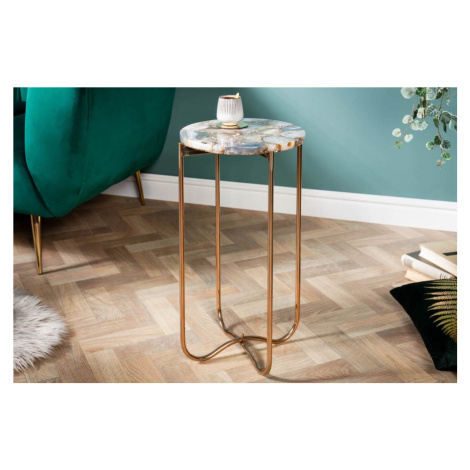 LuxD Odkládací stolek Tristen I 35 cm achát modrý