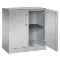 C+P Skříň s otočnými dveřmi ASISTO, výška 897 mm, šířka 800 mm, 1 police, bílý hliník/bílý hliní