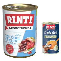 RINTI Kennerfleisch 6 x 400 g + Rinti Drinki 185 ml zdarma - Drůbeží srdíčka