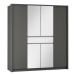 Šatní skříň Split 200 Barva korpusu: Platinum/zrcadlo, Rozměry: 200 cm