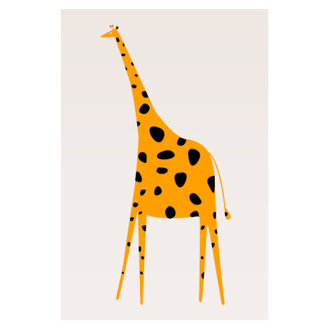 Ilustrace 21 Cute Yellow Giraffe, Kubistika, (26.7 x 40 cm)