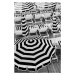 Fotografie Black and White Beach Umbrellas, Grace Digital Art, 26.7 × 40 cm