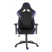 Herní židle RACING ZK-026 — PU kůže, černá / modrá, nosnost 130 kg