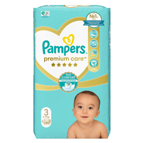 Pampers Premium Care Size 3, Nappy x60, 6kg-10kg