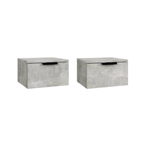 Nástěnné noční stolky 2 ks betonově šedé 34 × 30 × 20 cm SHUMEE