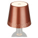 BRILONER Nabíjecí stolní lampa, 11 cm, 2,6W, 280lm, měď BRILO 7485013