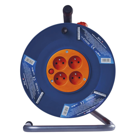 Prodlužovací kabel na bubnu 50 m / 4 zás. / s vypínačem / červený / PVC / 230V / 1,5 mm2 BAUMAX
