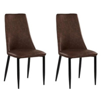 Sada 2 jídelních židlí z umělé kůže hnědá CLAYTON, 226166