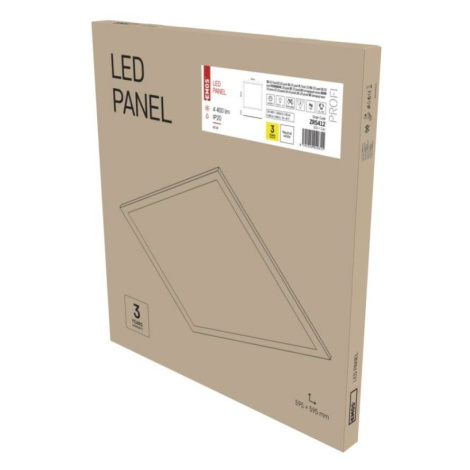 LED panel MAXXO 60 x 60 cm, 40 W, 4200 lm, neutrální bílá, Emergency EMOS