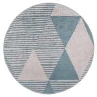 Modrý pratelný kulatý koberec ø 80 cm Yuvarlak – Vitaus