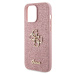 Zadní kryt Guess PU Fixed Glitter 4G Metal Logo pro Apple iPhone 15 Pro Max, růžová