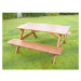Sestava lavic a stolu, obdélníkový tvar, hnědá, celková d x h 1500 x 1850 mm