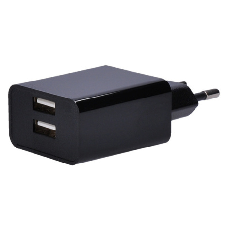 SOLIGHT DC48A USB nabíjecí adaptér, 2x USB, 3100mA max., AC 230V, černý
