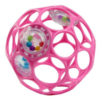 OBALL - Hračka RATTLE 10 cm 0m+ dark pink