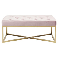 Světle růžová sametová lavice Kare Design Crossover