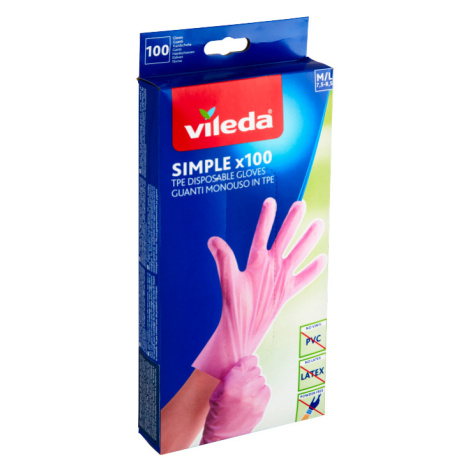 Vileda Simple jednorázové rukavice M/L 100 ks
