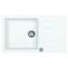 Alveus CADIT 40 bílý 11 + pop up sifon, obdélníkový granitový dřez 860x500x200 mm s odkládací pl
