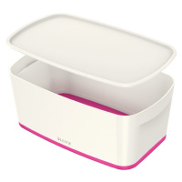 Bílo-růžový úložný box s víkem Leitz Office, objem 5 l